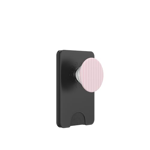 Blush Pink Stripes Thin Vertical White Lines Retro Decor PopSockets PopWallet für MagSafe Blush Pink Stripes Thin Vertical White Lines Retro Decor PopSockets PopWallet für MagSafe von Annalisse Striped Creations Co.