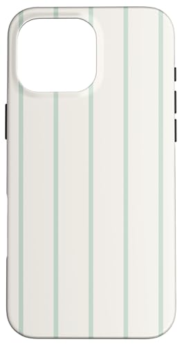 Cream & Green Stripes Thin Vertical Lines Modern Neutral Hülle für iPhone 16 Pro Max Cream & Green Stripes Thin Vertical Lines Modern Neutral Hülle für iPhone 16 Pro Max von Annalisse Striped Creations Co.