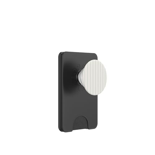 Cream & Green Stripes Thin Vertical Lines Modern Neutral PopSockets PopWallet für MagSafe Cream & Green Stripes Thin Vertical Lines Modern Neutral PopSockets PopWallet für MagSafe von Annalisse Striped Creations Co.