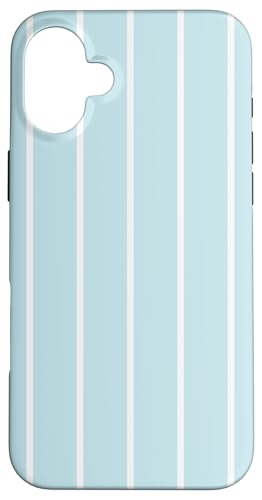 Light Blue Stripes Thin Vertical Lines Retro Aesthetic Hülle für iPhone 16 Plus Light Blue Stripes Thin Vertical Lines Retro Aesthetic Hülle für iPhone 16 Plus von Annalisse Striped Creations Co.