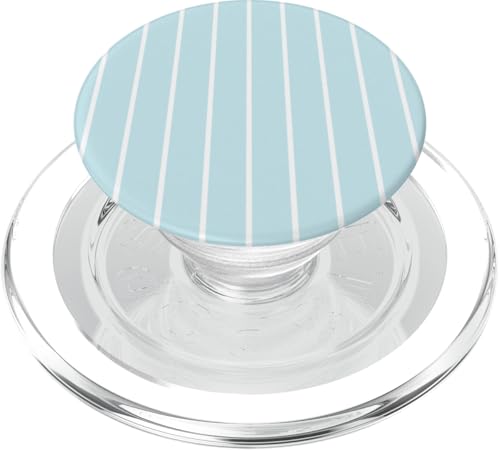 Light Blue Stripes Thin Vertical Lines Retro Aesthetic PopSockets PopGrip für MagSafe von Annalisse Striped Creations Co.
