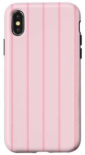 Pastel Pink Stripes Thin Vertical Lines Retro Y2K Aesthetic Hülle für iPhone X/XS von Annalisse Striped Creations Co.