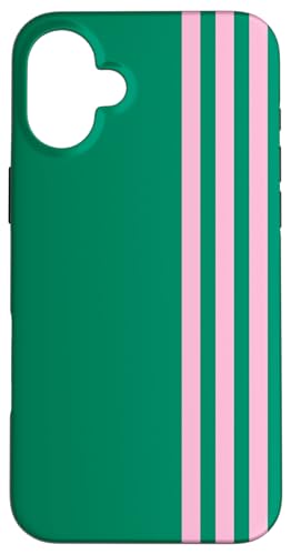 Pink and Green Stripes Simple Three Lines Modern and Sporty Hülle für iPhone 16 Plus Pink and Green Stripes Simple Three Lines Modern and Sporty Hülle für iPhone 16 Plus von Annalisse Striped Creations Co.