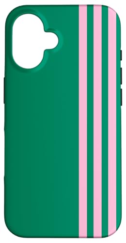 Pink and Green Stripes Simple Three Lines Modern and Sporty Hülle für iPhone 16 Pink and Green Stripes Simple Three Lines Modern and Sporty Hülle für iPhone 16 von Annalisse Striped Creations Co.