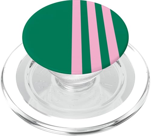 Pink and Green Stripes Simple Three Lines Modern and Sporty PopSockets PopGrip für MagSafe Pink and Green Stripes Simple Three Lines Modern and Sporty PopSockets PopGrip für MagSafe von Annalisse Striped Creations Co.