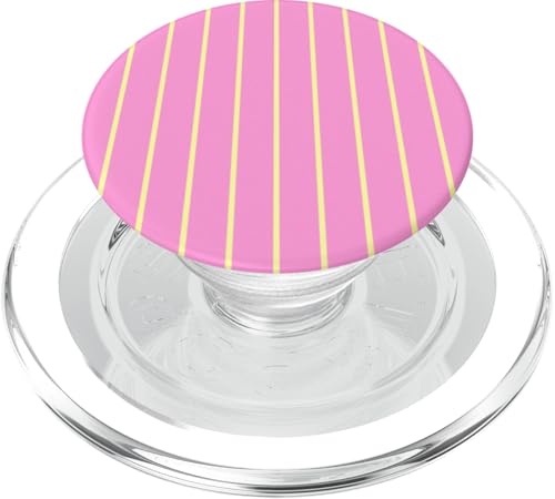 Pink and Yellow Stripes Thin Vertical Lines Retro Aesthetic PopSockets PopGrip für MagSafe Pink and Yellow Stripes Thin Vertical Lines Retro Aesthetic PopSockets PopGrip für MagSafe von Annalisse Striped Creations Co.