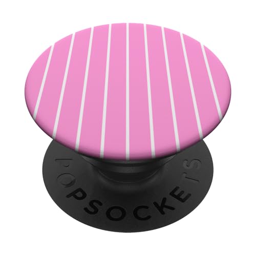 Pink with White Stripes Thin Vertical Lines Retro Aesthetic PopSockets Klebender PopGrip Pink with White Stripes Thin Vertical Lines Retro Aesthetic PopSockets Klebender PopGrip von Annalisse Striped Creations Co.
