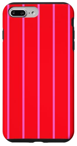 Red with Pink tripes Thin Vertical Lines Trendy Preppy Hülle für iPhone 7 Plus/8 Plus Red with Pink tripes Thin Vertical Lines Trendy Preppy Hülle für iPhone 7 Plus/8 Plus von Annalisse Striped Creations Co.