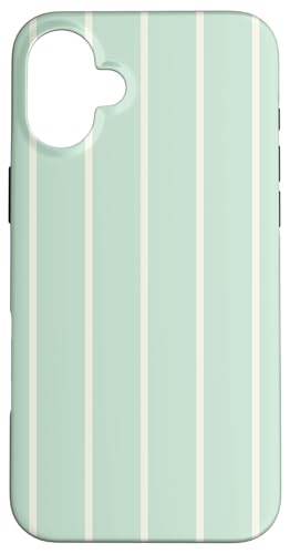 Sage Green Stripes Thin Vertical Lines Modern Minimalist Hülle für iPhone 16 Plus Sage Green Stripes Thin Vertical Lines Modern Minimalist Hülle für iPhone 16 Plus von Annalisse Striped Creations Co.