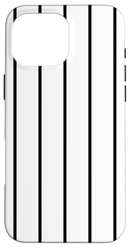 White and Black Stripes Thin Vertical Lines Retro Aesthetic Hülle für iPhone 16 Pro Max von Annalisse Striped Creations Co.
