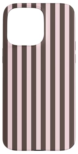 Brown and Pink Stripes Geometric Vertical Lines Boho Pattern Hülle für iPhone 15 Pro Max von Annalisse Striped Creations