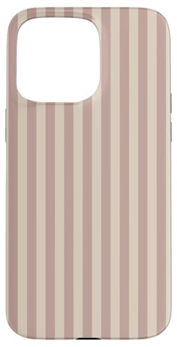 Dusty Rose Beige Stripes Geometric Vertical Lines Pattern Hülle für iPhone 15 Pro Max von Annalisse Striped Creations