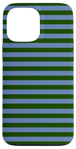 Green and Blue Stripes Geometric Horizontal Lines Pattern Hülle für iPhone 13 Pro Max von Annalisse Striped Creations