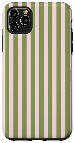 Olive Green and Pink Stripes Vertical Lines Preppy Aesthetic Hülle für iPhone 11 Pro Max Olive Green and Pink Stripes Vertical Lines Preppy Aesthetic Hülle für iPhone 11 Pro Max von Annalisse Striped Creations