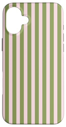 Olive Green and Pink Stripes Vertical Lines Preppy Aesthetic Hülle für iPhone 16 Plus Olive Green and Pink Stripes Vertical Lines Preppy Aesthetic Hülle für iPhone 16 Plus von Annalisse Striped Creations