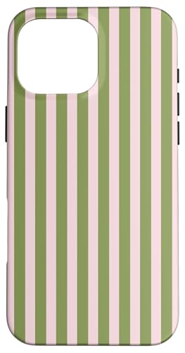Olive Green and Pink Stripes Vertical Lines Preppy Aesthetic Hülle für iPhone 16 Pro Max Olive Green and Pink Stripes Vertical Lines Preppy Aesthetic Hülle für iPhone 16 Pro Max von Annalisse Striped Creations