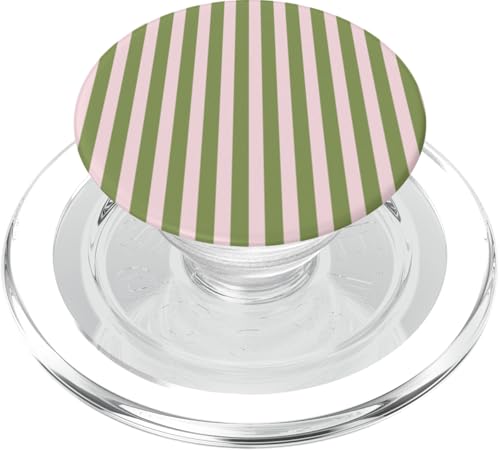 Olive Green and Pink Stripes Vertical Lines Preppy Aesthetic PopSockets PopGrip für MagSafe Olive Green and Pink Stripes Vertical Lines Preppy Aesthetic PopSockets PopGrip für MagSafe von Annalisse Striped Creations