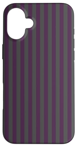 Purple and Gray Stripes Geometric Vertical Lines Gothic Hülle für iPhone 16 Plus Purple and Gray Stripes Geometric Vertical Lines Gothic Hülle für iPhone 16 Plus von Annalisse Striped Creations