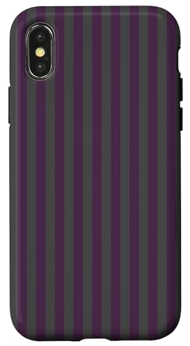 Purple and Gray Stripes Geometric Vertical Lines Gothic Hülle für iPhone X/XS Purple and Gray Stripes Geometric Vertical Lines Gothic Hülle für iPhone X/XS von Annalisse Striped Creations