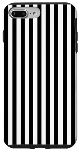 White and Black Stripes Geometric Vertical Lines Pattern Hülle für iPhone 7 Plus/8 Plus von Annalisse Striped Creations