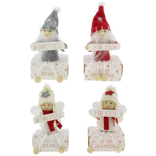 4 x Süße Wichtel liebevoll gearbeitet auf kleiner Box aus Karton für Geldgeschenke 4 x 5 x 10 cm - Geldverpackung Weihnachten - Verpackung für Geld - Geldgeschenk Weihnachten 4 x Süße Wichtel liebevoll gearbeitet auf kleiner Box aus Karton für Geldgeschenke 4 x 5 x 10 cm - Geldverpackung Weihnachten - Verpackung für Geld - Geldgeschenk Weihnachten von Annastore