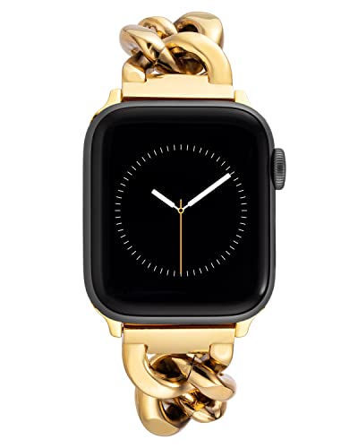 ANNE KLEIN Modisches Kettenarmband für Apple Watch, sicher, verstellbar, Apple Watch-Ersatzband, passend für die meisten Handgelenke, goldfarben, 42/44/45/Ultra (49 mm), Armband von Anne Klein