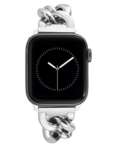 Anne Klein Fashion Chain Bracelet for Apple Watch, Secure, Adjustable, Apple Watch Replacement Band, Fits Most Wrists Silver/Black 38/40/41mm von Anne Klein