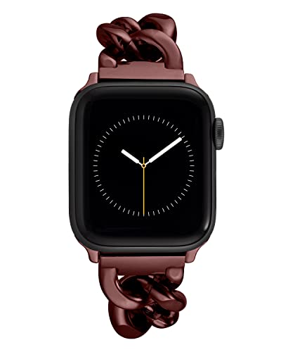 Anne Klein Fashion Chain Bracelet for Apple Watch Secure Adjustable Apple Watch Replacement Band Fits Most Wrists, braun, 38/40/41mm, Armband von Anne Klein
