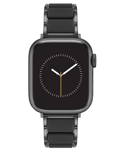Anne Klein Gummiertes modisches Armband für Apple Watch, sicher, verstellbar, Ersatzband, passend für die meisten Handgelenke, Schwarz, 42mm (Series 1-3) 44/45/46/49mm (Ultra & Ultra 2) von Anne Klein