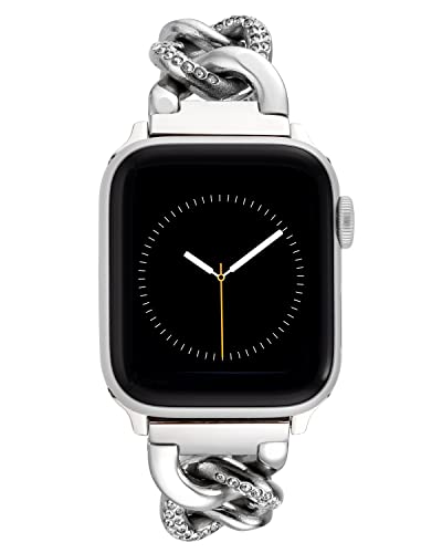 Anne Klein Modisches Kettenarmband für Apple Watch, sicher, verstellbar, für Apple Watch, Ersatzarmband für die meisten Handgelenke, Silberfarben, 38/40/41mm, Kette von Anne Klein
