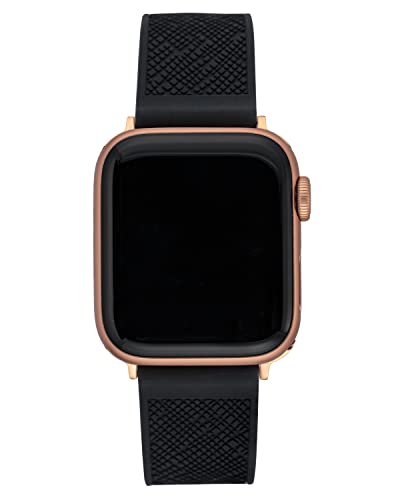 Anne Klein Modisches Silikonarmband für Apple Watch sicher, verstellbar, Apple Watch Band Ersatz, passend für die meisten Handgelenke, schwarz, 42/44/45 mm, Schwarz, 42/44/45mm von Anne Klein
