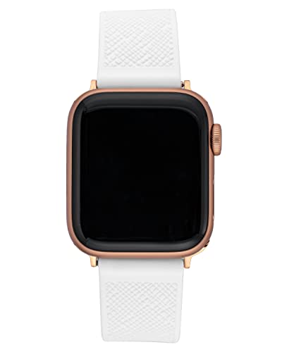 Anne Klein Silikon-Armband für Apple Watch, sicher, verstellbar, Ersatzarmband für Apple Watch, passend für die meisten Handgelenke, weiß, 42/44/45mm, Modern von Anne Klein