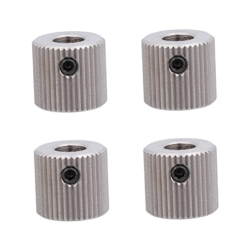 Anneome 4 Stück 40 Antriebsrad Extruder-Zahnräder Extruderreihe Extruder-Zufuhrrad Extruderteile Extrudergetriebe Radteil Extruderrad Extrusionsrad für 3D-Drucker Rostfreier Stahl Silver von Anneome
