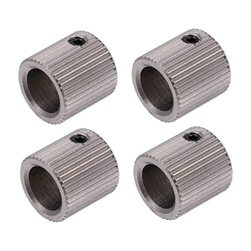Anneome 4 Stück 40 Vorschubrad mit 40 Zähnen fahren Stahltruderdüse Extruder-Zahnräder Extruder-Feeder flaschenzug 3d drucker 3d drucker extruderrad antriebsrad für 3d-drucker Silver von Anneome