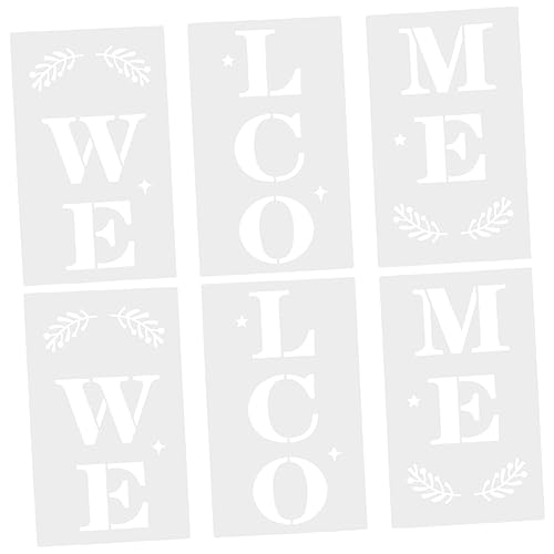 Anneome 6 Stück Schablone Aushöhlen Willkommensschild Veranda Zeichen Buchstabenschablonen Schablonen Zum Malen Wiederverwendbar Für Vinyl Malschablonen Hohlschablone Weiß Das Haustier von Anneome