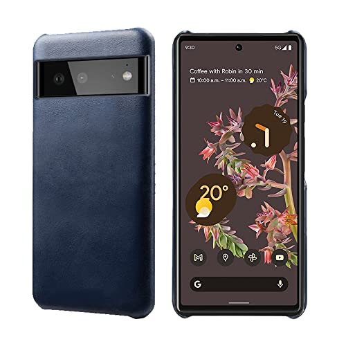 AnnhanT Handyhülle für Google Pixel 6 Hülle - [ PU Leder kratzfestes, Dünnes, leichtes ] Schutzhülle für Google Pixel 6 Ledertasche - Blau von AnnhanT