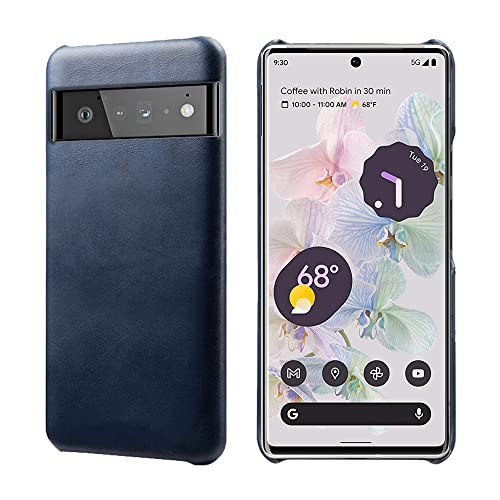 AnnhanT Handyhülle für Google Pixel 6 Pro Hülle - [ PU Leder kratzfestes, Dünnes, leichtes ] Schutzhülle für Google Pixel 6 Pro Ledertasche - Blau von AnnhanT