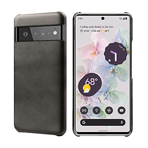 AnnhanT Handyhülle für Google Pixel 6 Pro Hülle - [ PU Leder kratzfestes, Dünnes, leichtes ] Schutzhülle für Google Pixel 6 Pro Ledertasche - Schwarz von AnnhanT