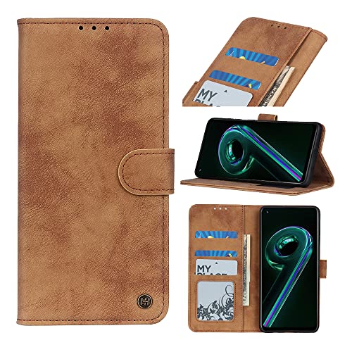 AnnhanT Handyhülle für Realme 9 Pro Hülle, Realme 9 Pro lederhülle, [Kartenfäche,Standfunktion,Magnet], Schutzhülle Flip Case für Realme 9 Pro case - Braun von AnnhanT