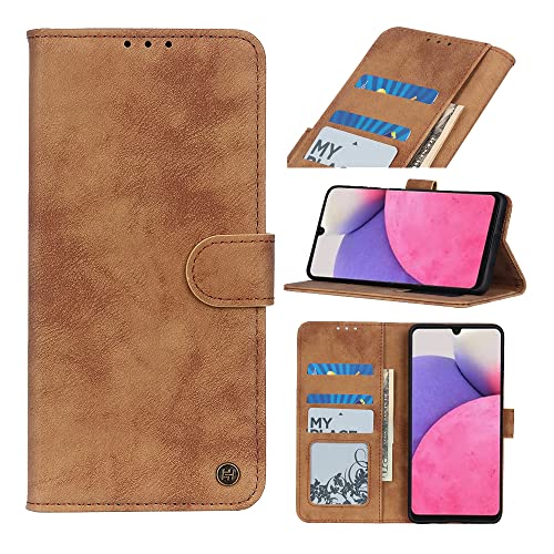 AnnhanT Handyhülle für Samsung Galaxy A33 5G Hülle, Samsung Galaxy A33 5G lederhülle, [Kartenfäche,Standfunktion,Magnet], Schutzhülle Flip Case für Samsung Galaxy A33 5G case - Braun von AnnhanT