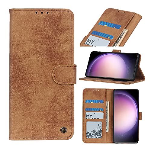 AnnhanT Handyhülle für Samsung Galaxy S23 Hülle, Samsung Galaxy S23 lederhülle, [Kartenfäche,Standfunktion,Magnet], Schutzhülle Flip Case für Samsung Galaxy S23 case - Braun von AnnhanT