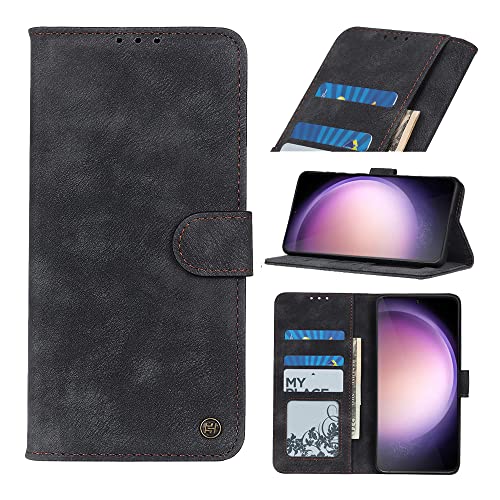 AnnhanT Handyhülle für Samsung Galaxy S23 Hülle, Samsung Galaxy S23 lederhülle, [Kartenfäche,Standfunktion,Magnet], Schutzhülle Flip Case für Samsung Galaxy S23 case - Schwarz von AnnhanT