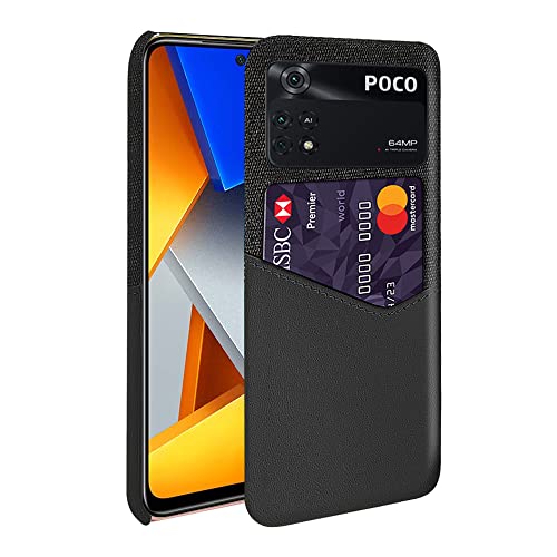 AnnhanT Handyhülle für Xiaomi Poco M4 Pro 4G Hülle - [ Kartenfächer, Dünnes, leichtes, kratzfestes ] Schutzhülle für Xiaomi Poco M4 Pro 4G Case - Schwarz von AnnhanT