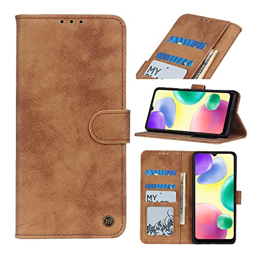 AnnhanT Handyhülle für Xiaomi Redmi 10A Hülle, Xiaomi Redmi 10A lederhülle, [Kartenfäche,Standfunktion,Magnet], Schutzhülle Flip Case für Xiaomi Redmi 10A case - Braun von AnnhanT