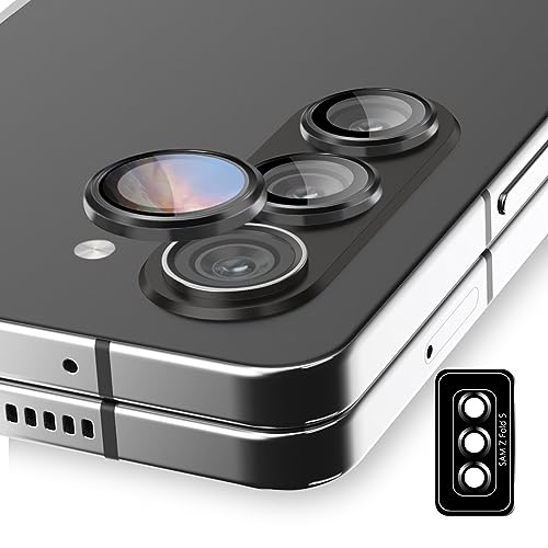 AnnhanT Kameraschutz für Samsung Galaxy Z Fold 5 Objektiv Panzer Schutz Glas [1 Stück], mit Installationsplatine 9H gehärtetes Glas Kratzfester Kameraobjektivringschutz - Schwarz von AnnhanT