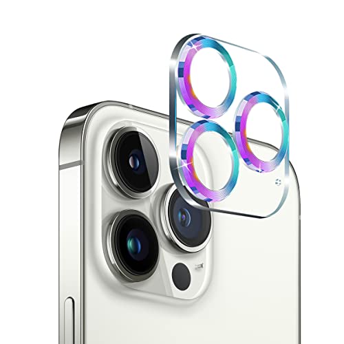 AnnhanT Kameraschutz für iPhone 13 Pro/iPhone 13 Pro Max Kamera [1 Pack], Aluminiumlegierung Kamera Schutzfolie Linse [9H Härte/Kratzfester] Kamera Panzerglas für iPhone 13 Pro/13 Pro Max - Bunt von AnnhanT