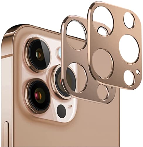 AnnhanT Kameraschutz für iPhone 13 Pro/iPhone 13 Pro Max Kamera [2 Stück], [Aluminiumlegierungsrahmen/Kratzfest] Metall kameraschutz für iPhone 13 Pro/iPhone 13 Pro Max - Golden von AnnhanT