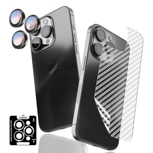 AnnhanT Kameraschutz für iPhone 15 Pro Kamera Panzer Schutz Glas 1 Stück + Schutzfolie Folie Matt Carbon Fiber Folie für die Rückseite 1 Stück, Kratzfest Anti Kameraschutz für iPhone 15 Pro AnnhanT Kameraschutz für iPhone 15 Pro Kamera Panzer Schutz Glas 1 Stück + Schutzfolie Folie Matt Carbon Fiber Folie für die Rückseite 1 Stück, Kratzfest Anti Kameraschutz für iPhone 15 Pro von AnnhanT