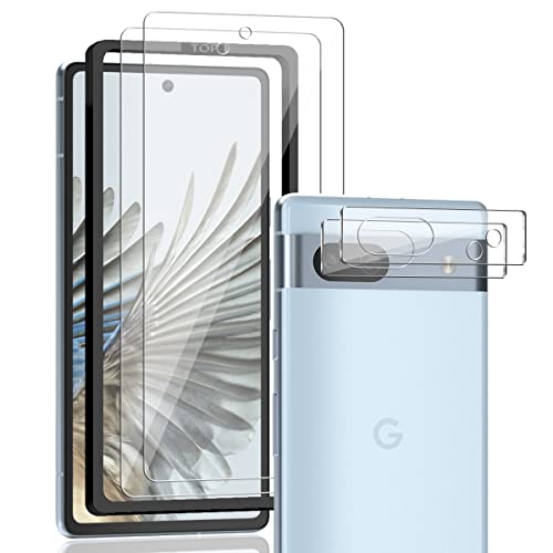 AnnhanT Schutzfolie für Google Pixel 7a Panzer Schutz Glas 2 Stück + Google Pixel 7a Kameraschutz Schutzglas 2 Stück - mit Positionierhilfe/9H/Kratzfest. Panzerfolie für Google Pixel 7a von AnnhanT