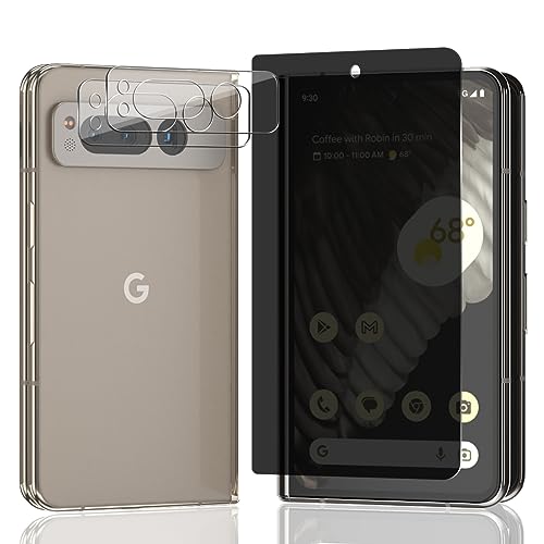 AnnhanT Schutzfolie für Google Pixel Fold Panzer Schutz Glas für Sichtschut 1 Stück + Google Pixel Fold Kameraschutz Schutzglas 2 Stück - 9H Panzerfolie/Anti-Spy von AnnhanT